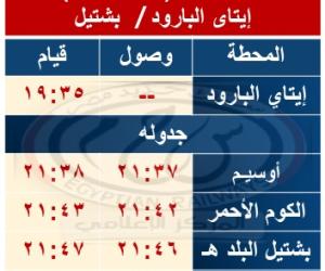 السكة الحديد : إيقاف كافة قطارات خط (بشتيل / المناشي / إيتاي البارود) بمحطة الكوم الأحمر للتكامل مع الخط الثالث لمترو الأنفاق